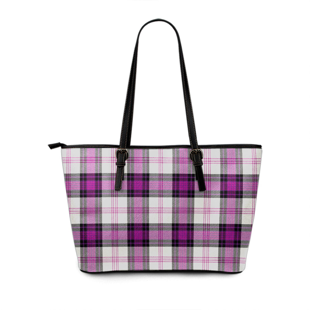 Ross Dress Purple Tartan Leather Tote Bag