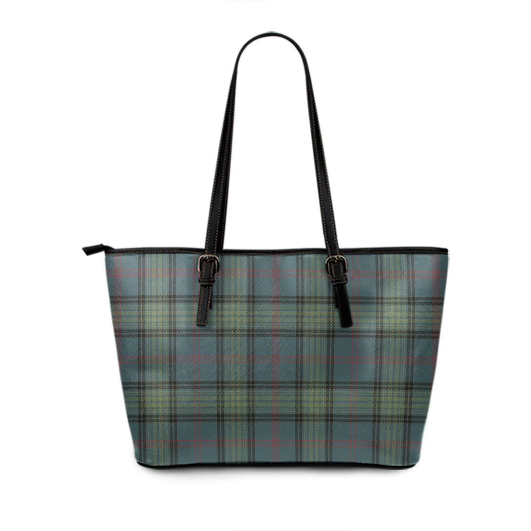 Ross Hunting Weathered Tartan Leather Tote Bag