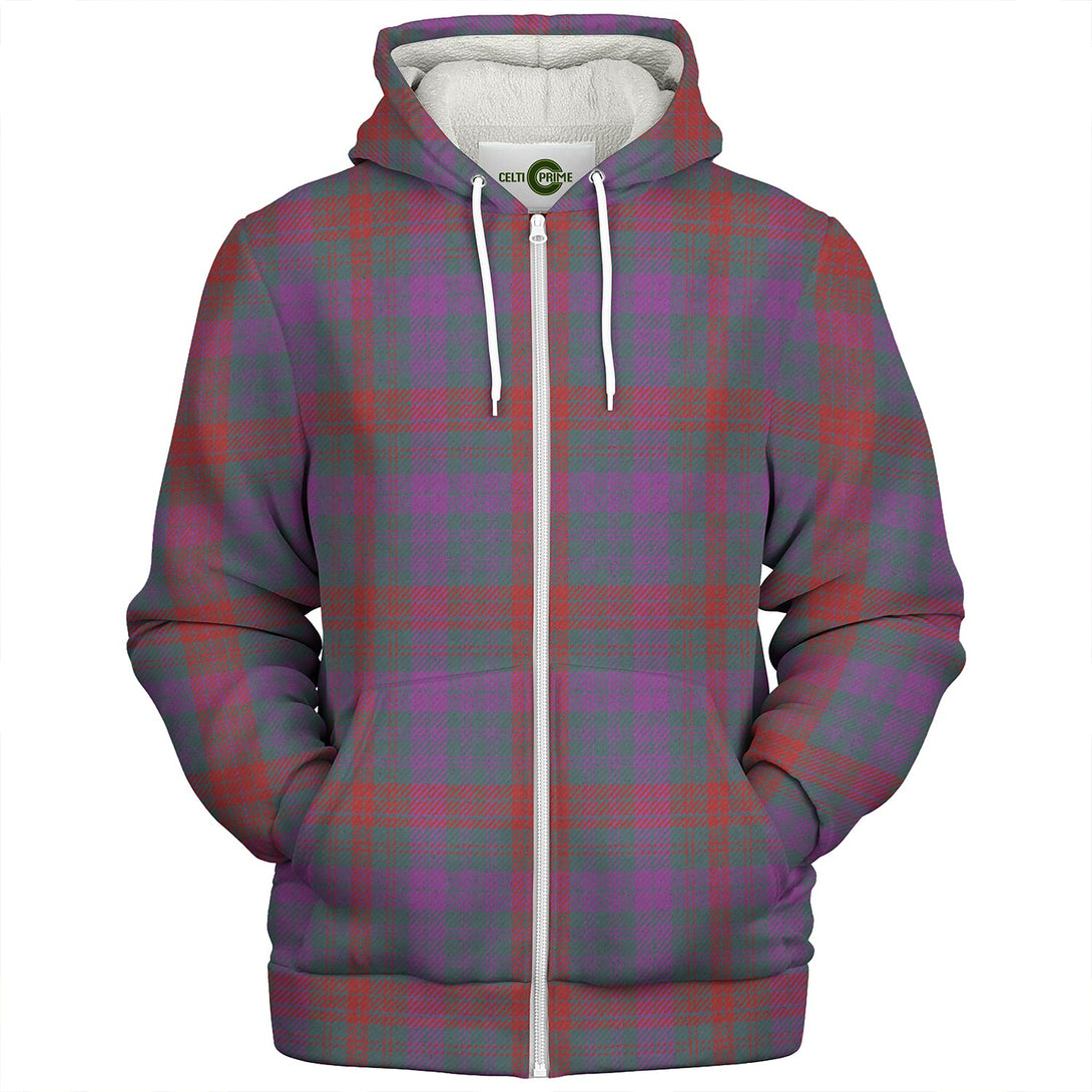 Ross (Wilsons) Weathered Clan Badge Tartan Sherpa Hoodie