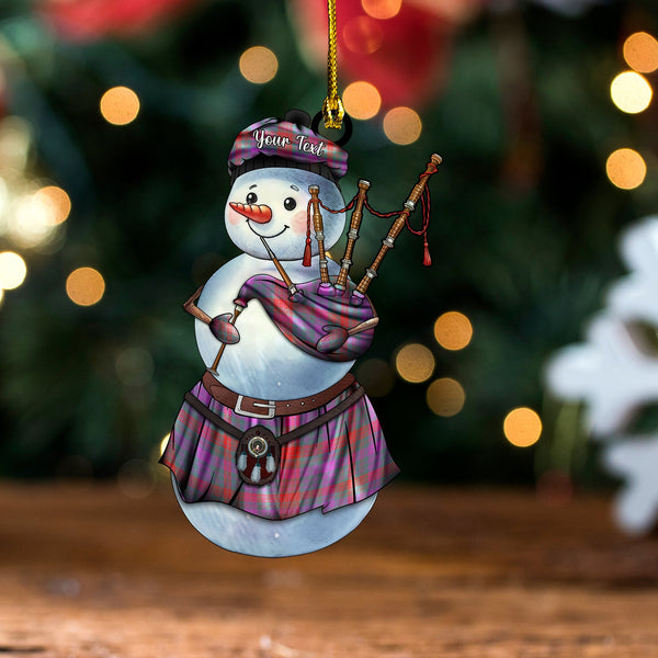 Ross (Wilsons) Weathered Clan Badge Tartan Wood Acrylic Ornament Snowman Bagpipe Personalized