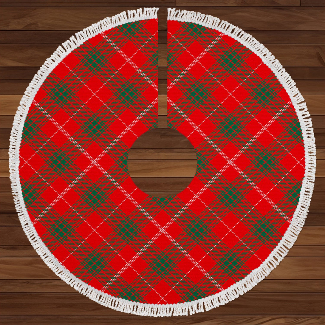 Rothesay Red Modern Tartan Christmas Tree Skirt