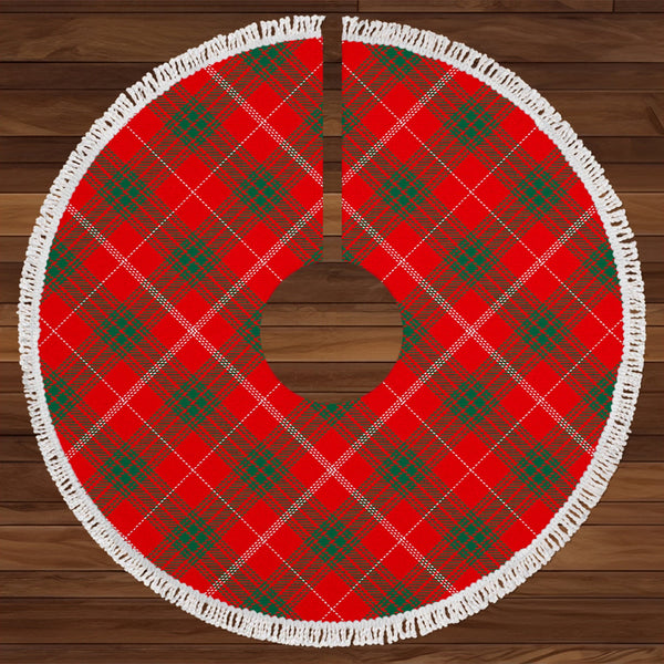 Rothesay Red Modern Tartan Christmas Tree Skirt