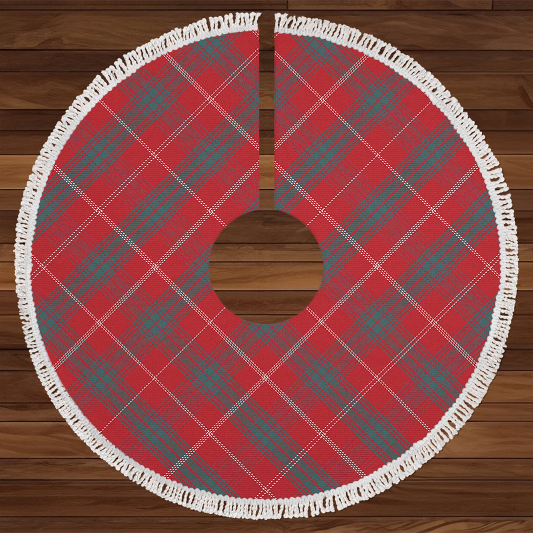 Rothesay Red Weathered Tartan Christmas Tree Skirt