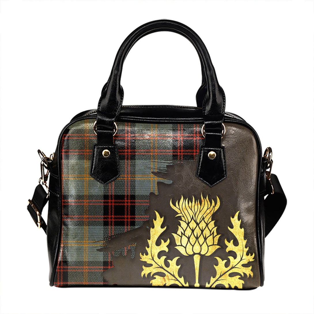 Rutherford Ancient Tartan Shoulder Handbag Thistle Oldest Style