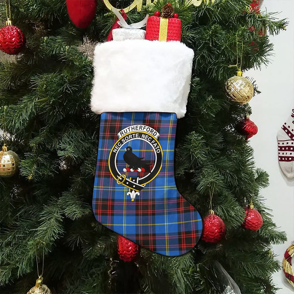 Rutherford Modern Clan Badge Tartan Christmas Stocking