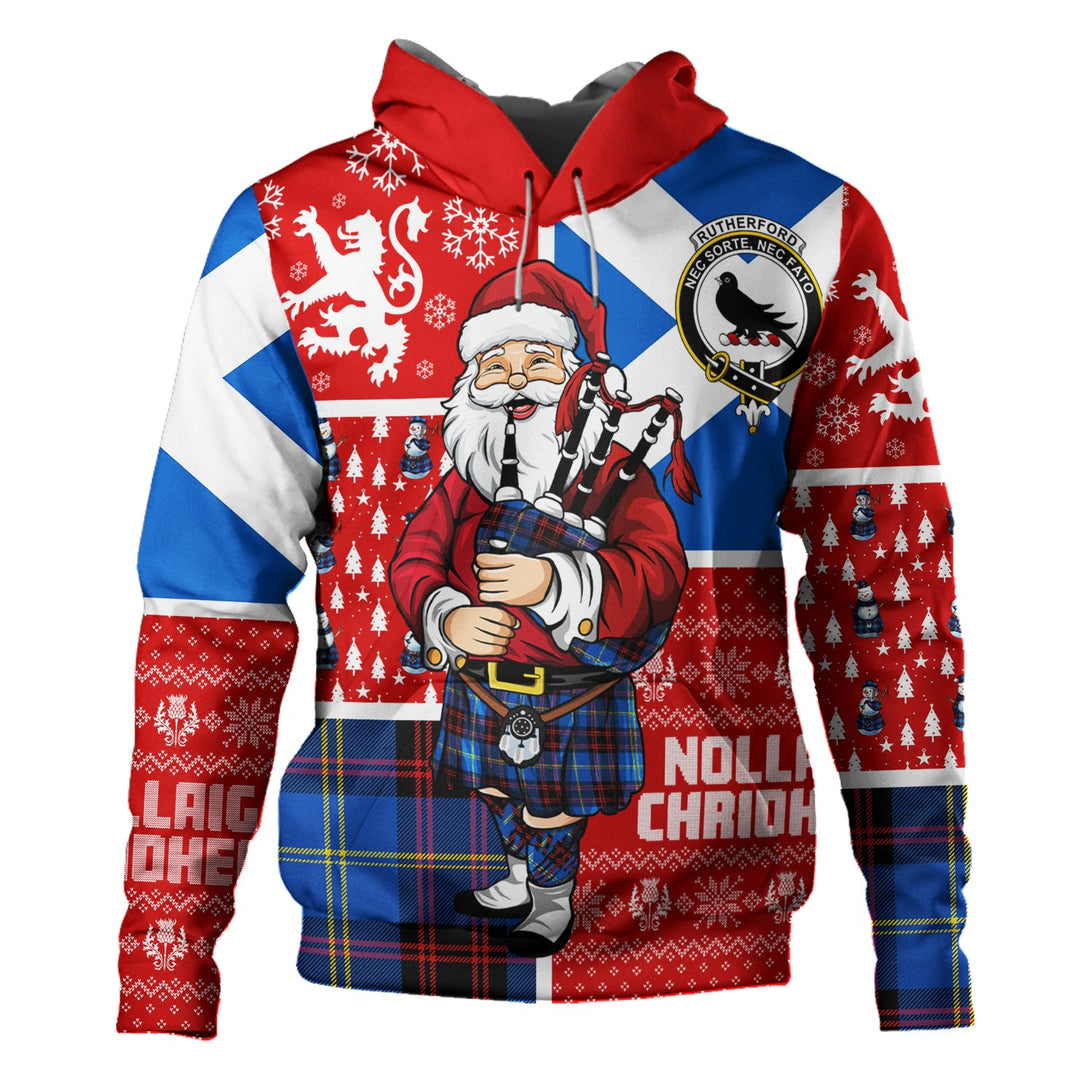 Rutherford Modern Clan Badge Tartan Hoodie Scotland Christmas Santa