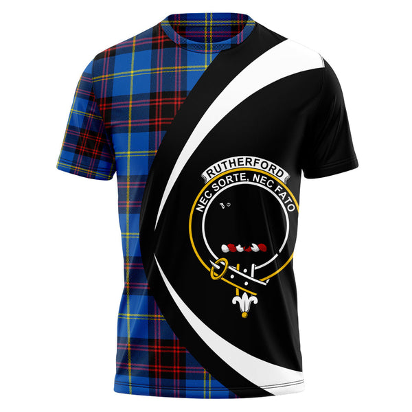 Rutherford Modern Clan Badge Tartan T-Shirt Circle Style Personalized