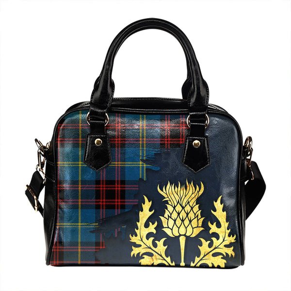 Rutherford Modern Tartan Shoulder Handbag Thistle Oldest Style