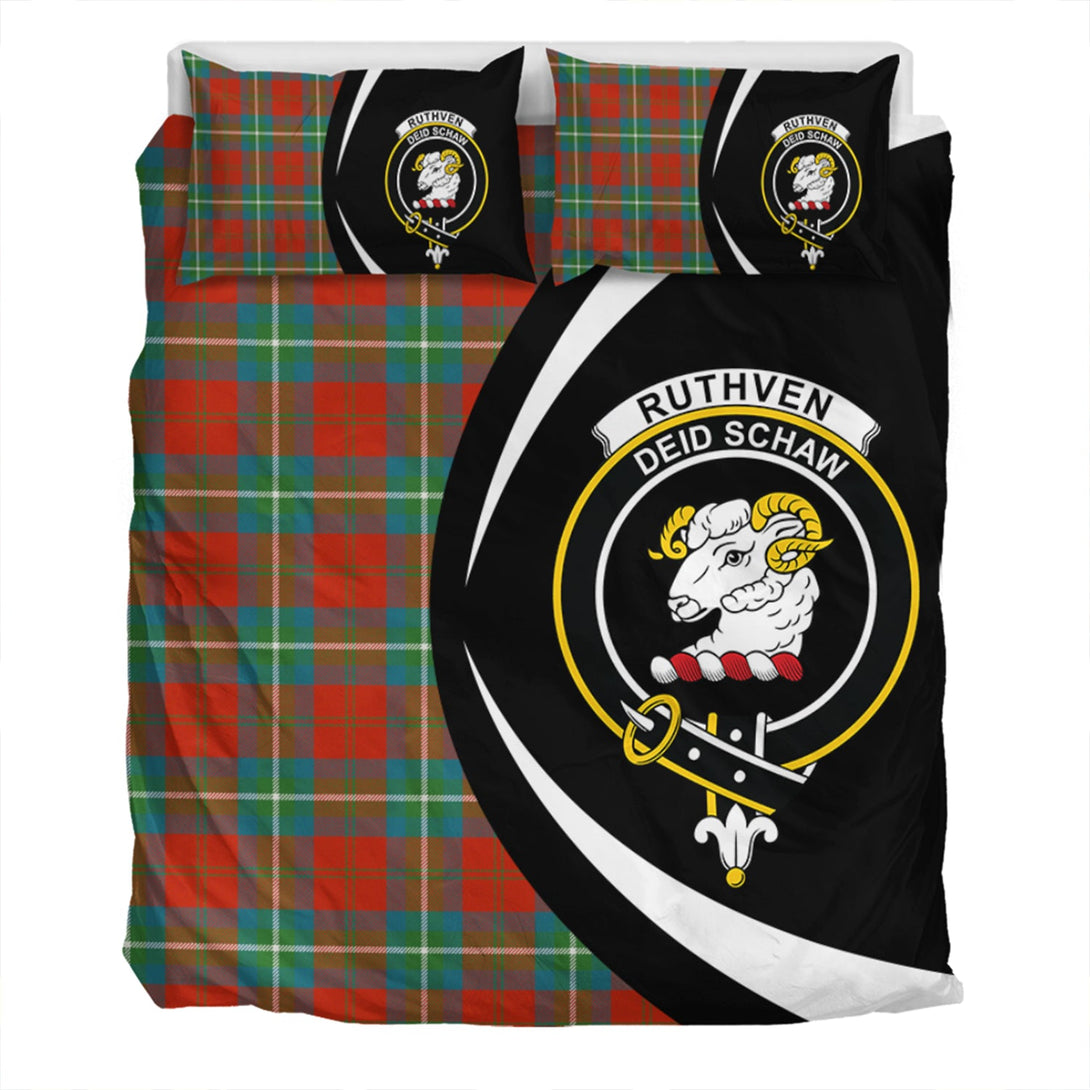 Ruthven Ancient Clan Badge Tartan Bedding Set Circle Style