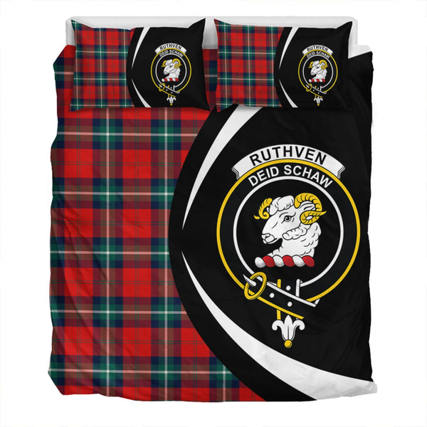 Ruthven Modern Clan Badge Tartan Bedding Set Circle Style