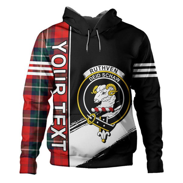 Ruthven Modern Clan Badge Tartan Hoodie Quarter Style Personalized