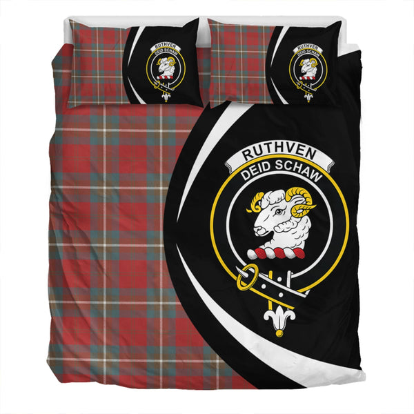 Ruthven Weathered Clan Badge Tartan Bedding Set Circle Style