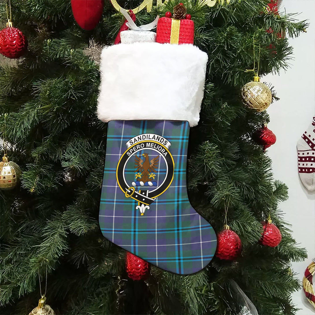 Sandilands Clan Badge Tartan Christmas Stocking