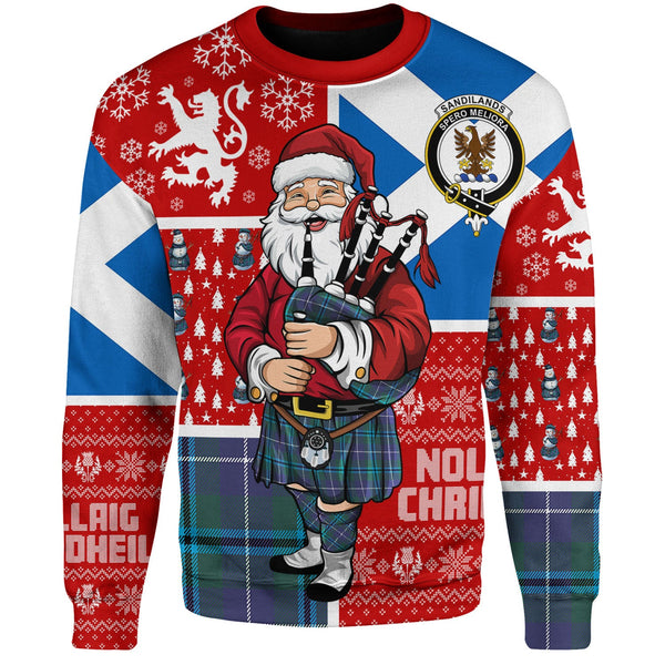 Sandilands Clan Badge Tartan Sweatshirt Scotland Christmas Santa