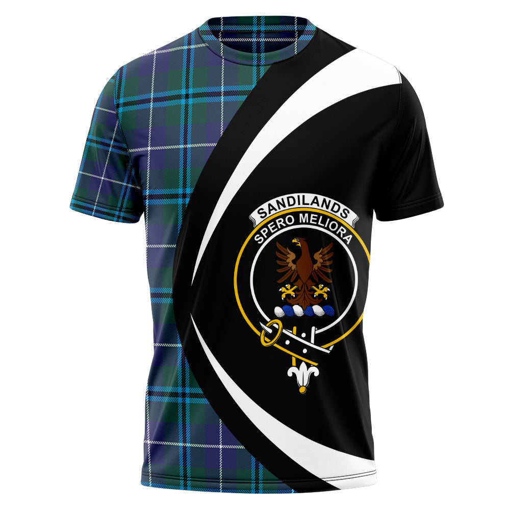 Sandilands Clan Badge Tartan T-Shirt Circle Style Personalized