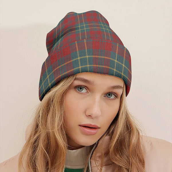 Scott Autumn Weathered Tartan Knitted Beanie