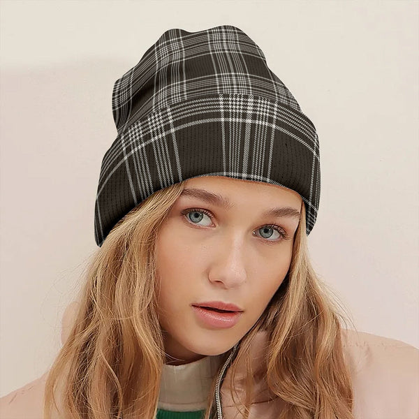 Scott Black - White Weathered Tartan Knitted Beanie