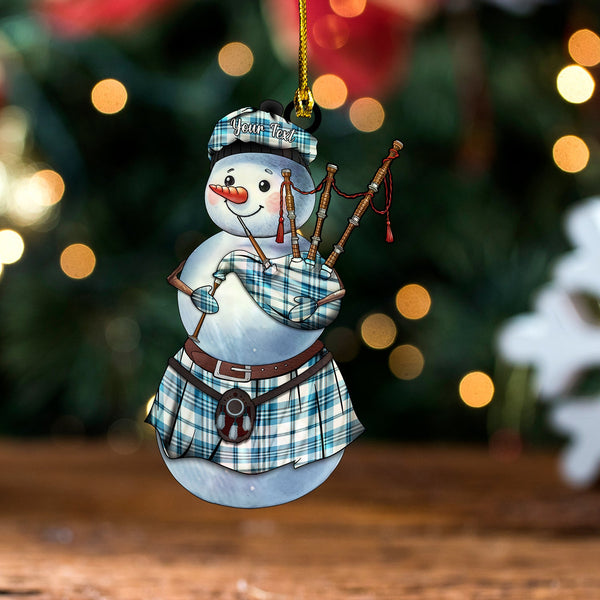 Scott Dress Turquoise Ancient Tartan Wood Acrylic Ornament Snowman Bagpipe Personalized