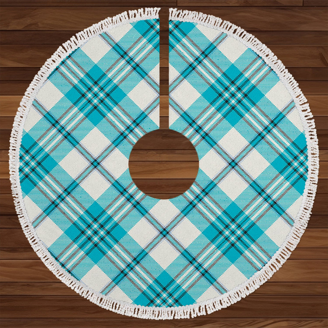 Scott Dress Turquoise Modern Tartan Christmas Tree Skirt