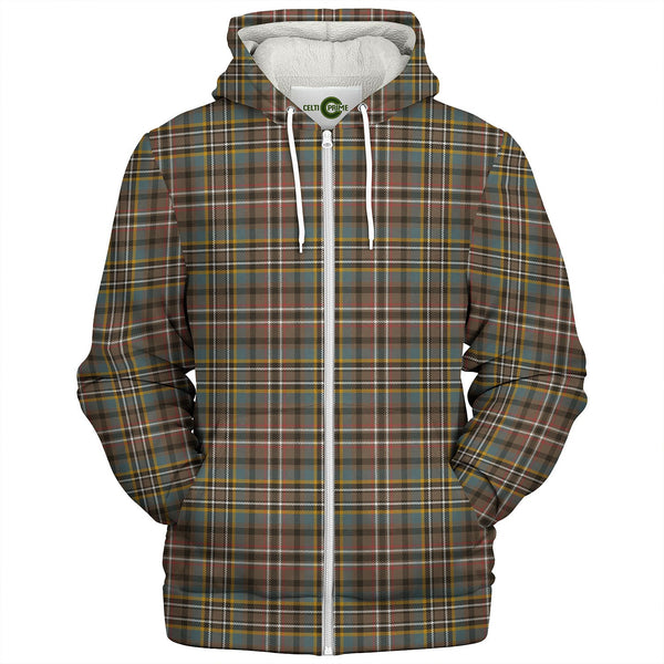 Scott Green Weathered Tartan Sherpa Hoodie