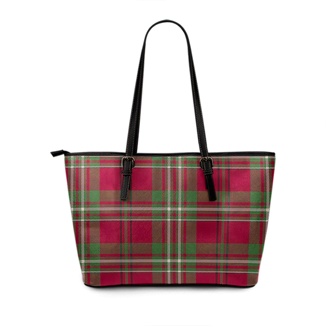 Scott Muted Tartan Leather Tote Bag