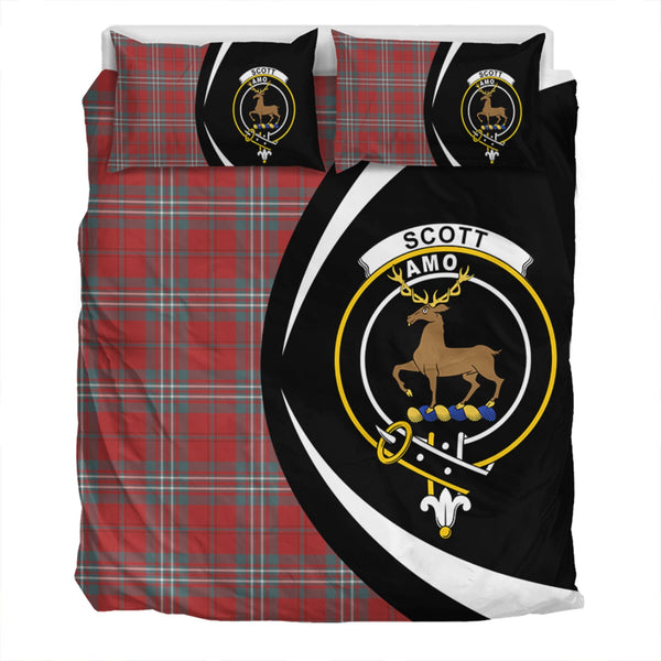 Scott Weathered Clan Badge Tartan Bedding Set Circle Style