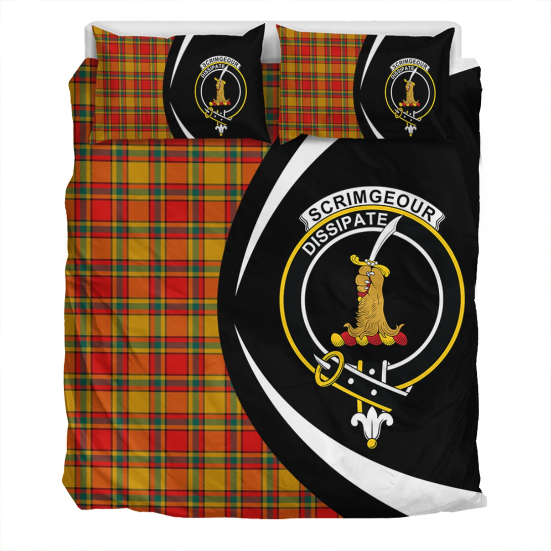 Scrimgeour of Glassary Modern Clan Badge Tartan Bedding Set Circle Style