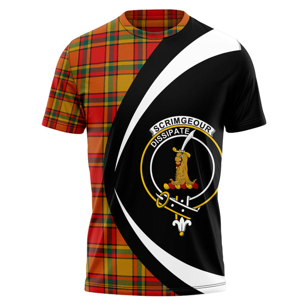 Scrimgeour of Glassary Modern Clan Badge Tartan T-Shirt Circle Style Personalized