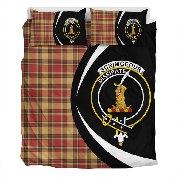 Scrimgeour of Glassary Weathered Clan Badge Tartan Bedding Set Circle Style