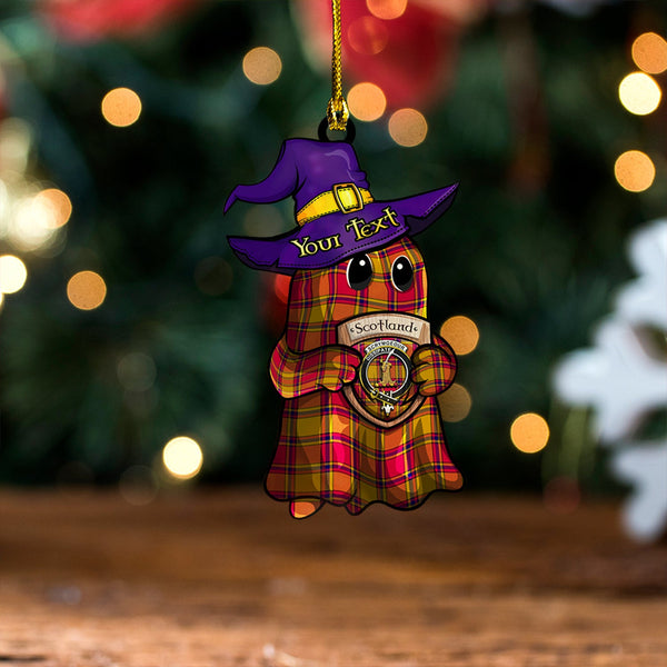 Scrymgeour Clan Badge Tartan Wood Acrylic Ornament Halloween Ghost