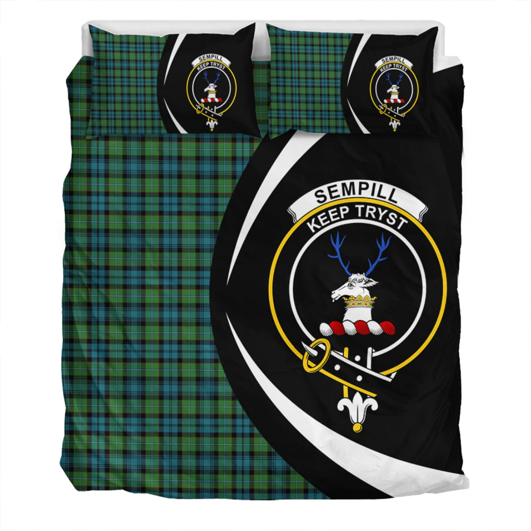 Sempill (Semple) Ancient Clan Badge Tartan Bedding Set Circle Style