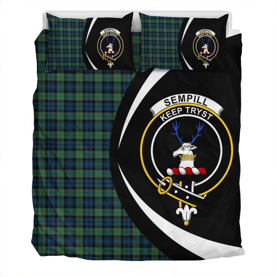 Sempill (Semple) Modern Clan Badge Tartan Bedding Set Circle Style