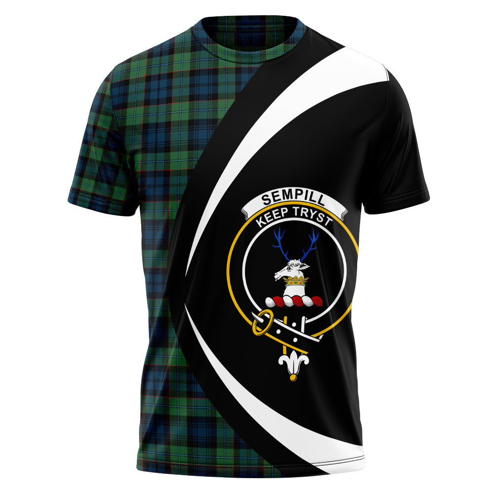 Sempill (Semple) Modern Clan Badge Tartan T-Shirt Circle Style Personalized