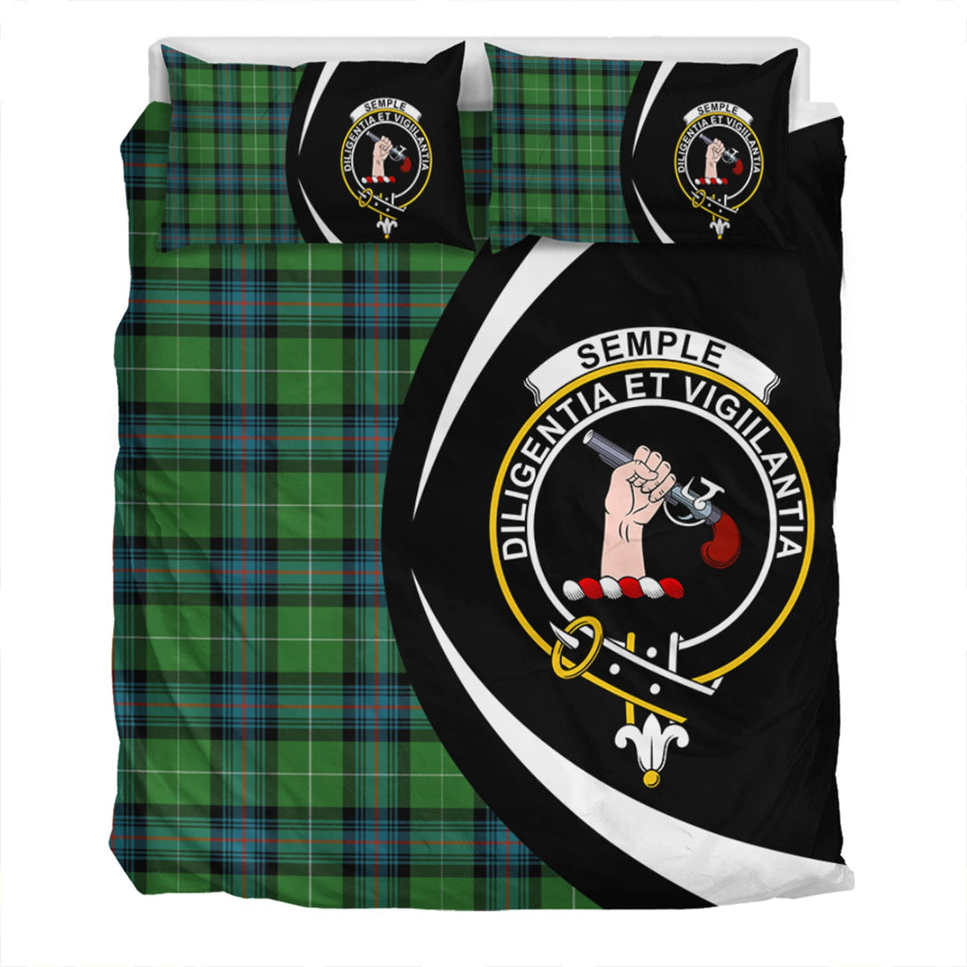 Semple Ancient Clan Badge Tartan Bedding Set Circle Style