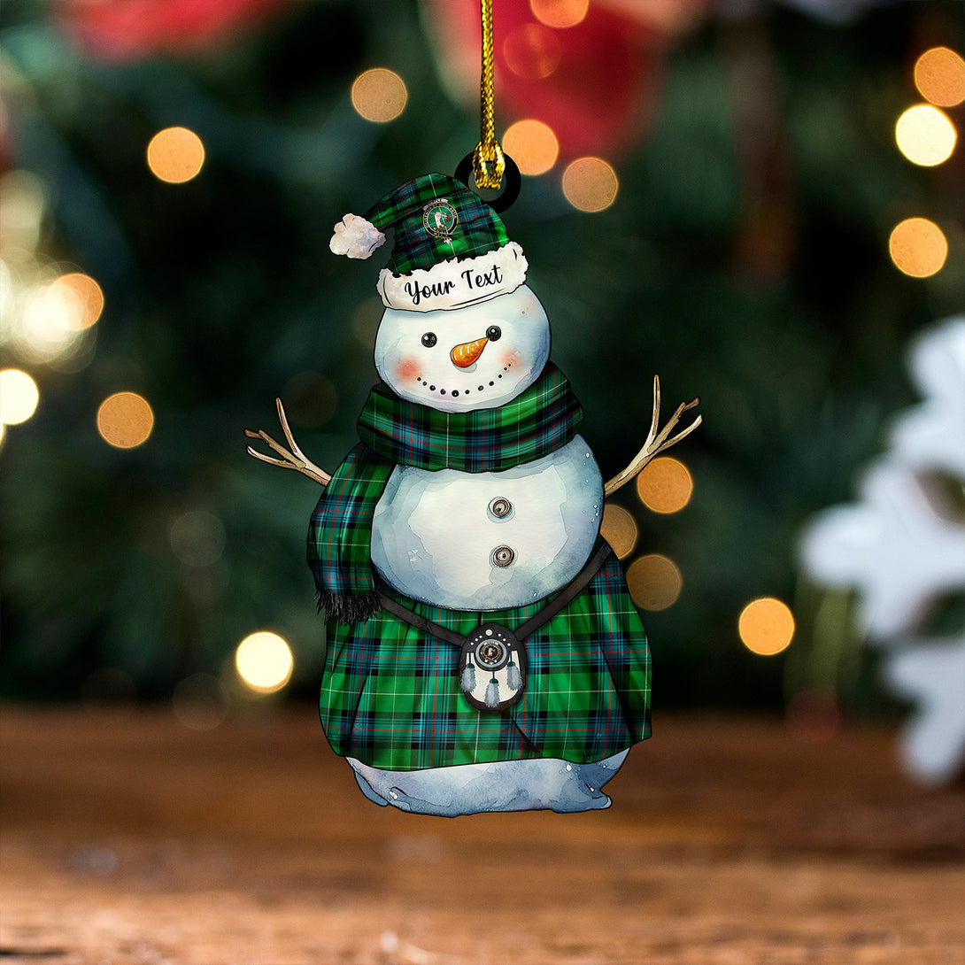 Semple Ancient Clan Badge Tartan Wood Acrylic Ornament Snowman Warrior Personalized