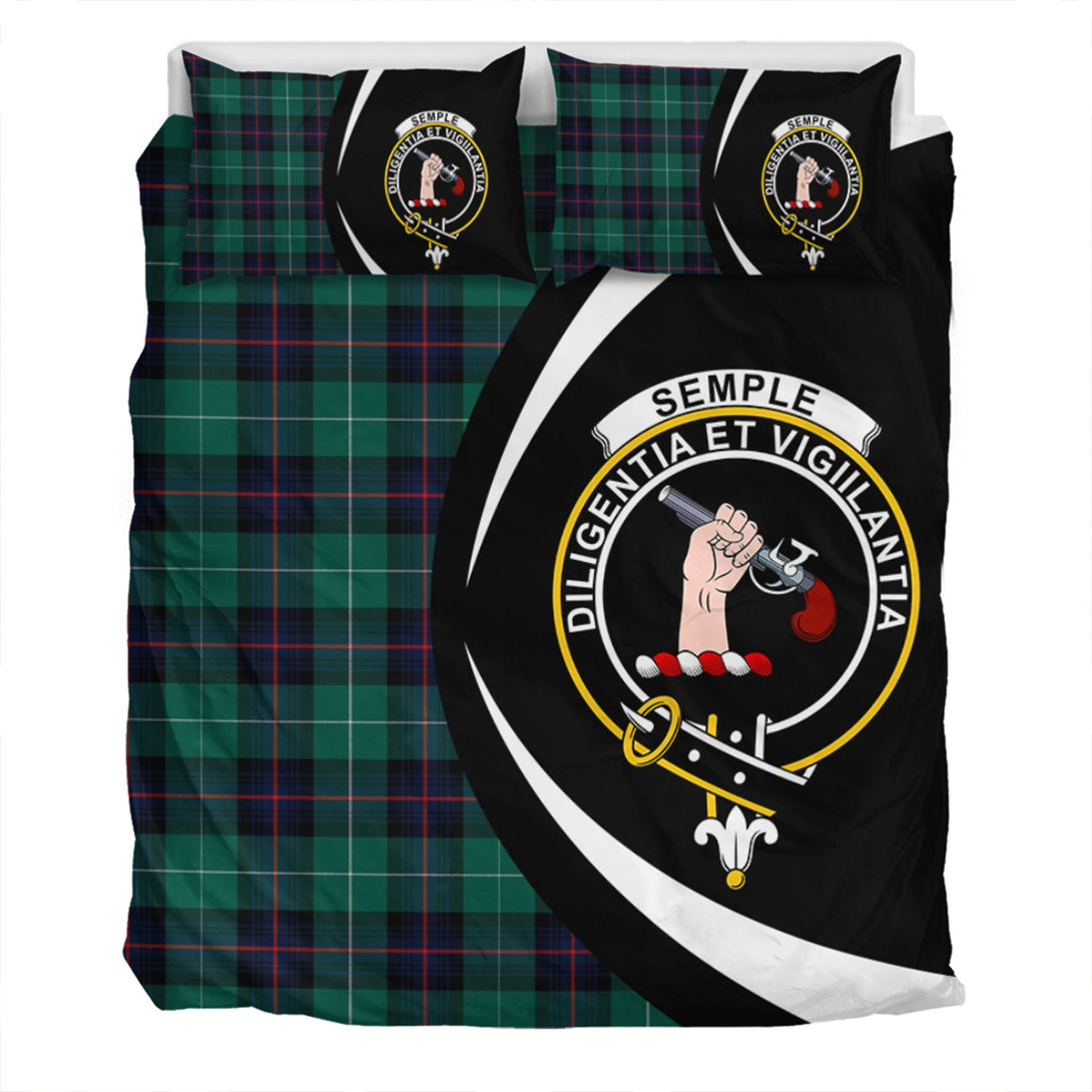 Semple Modern Clan Badge Tartan Bedding Set Circle Style