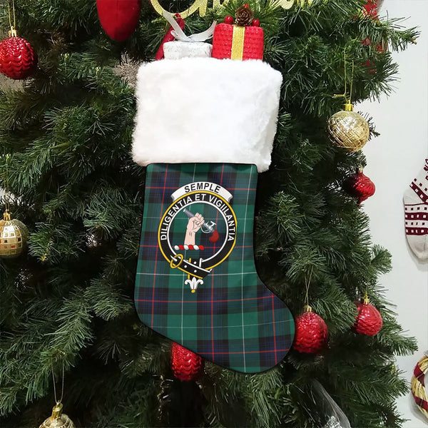 Semple Modern Clan Badge Tartan Christmas Stocking