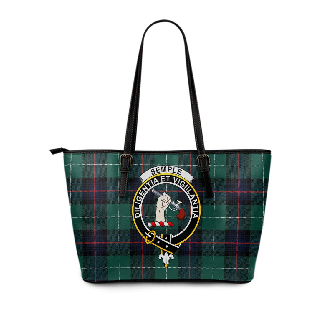 Semple Modern Clan Badge Tartan Leather Tote Bag