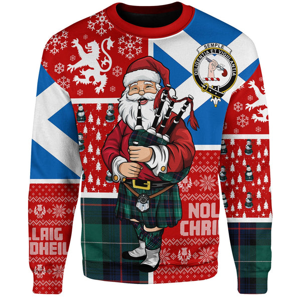 Semple Modern Clan Badge Tartan Sweatshirt Scotland Christmas Santa