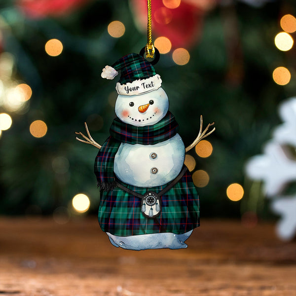 Semple Modern Tartan Wood Acrylic Ornament Snowman Warrior Personalized