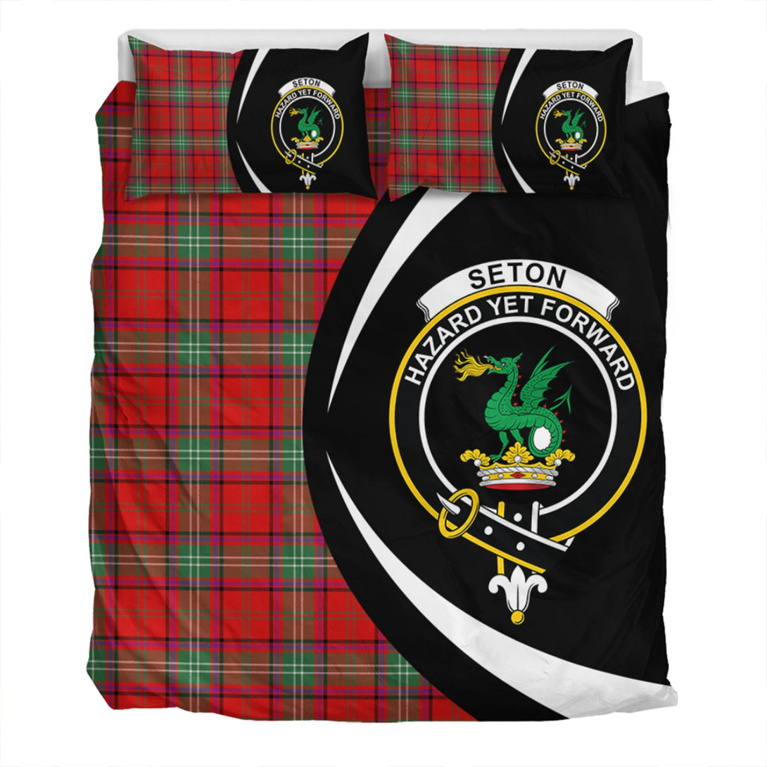 Seton Modern Clan Badge Tartan Bedding Set Circle Style