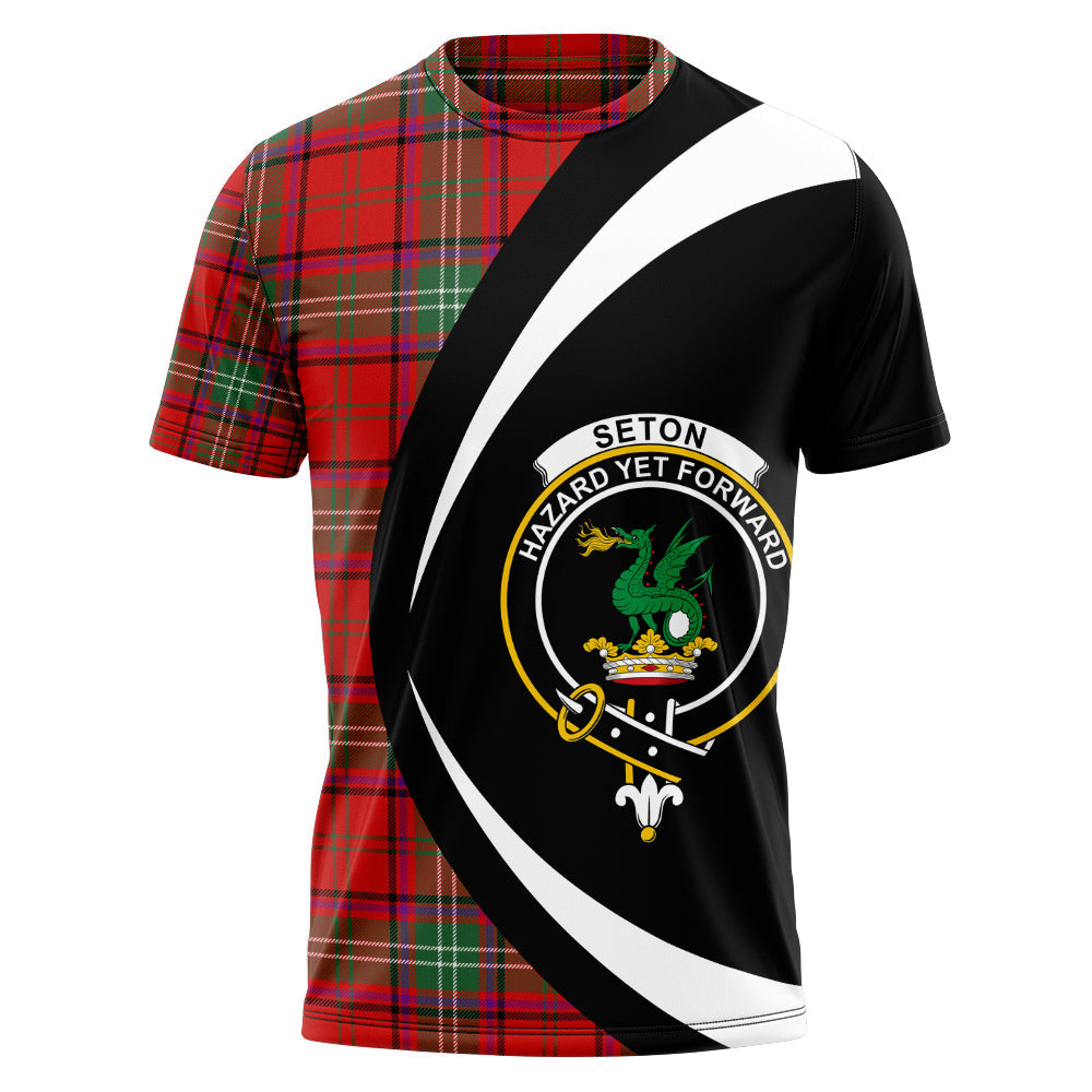 Seton Modern Clan Badge Tartan T-Shirt Circle Style Personalized