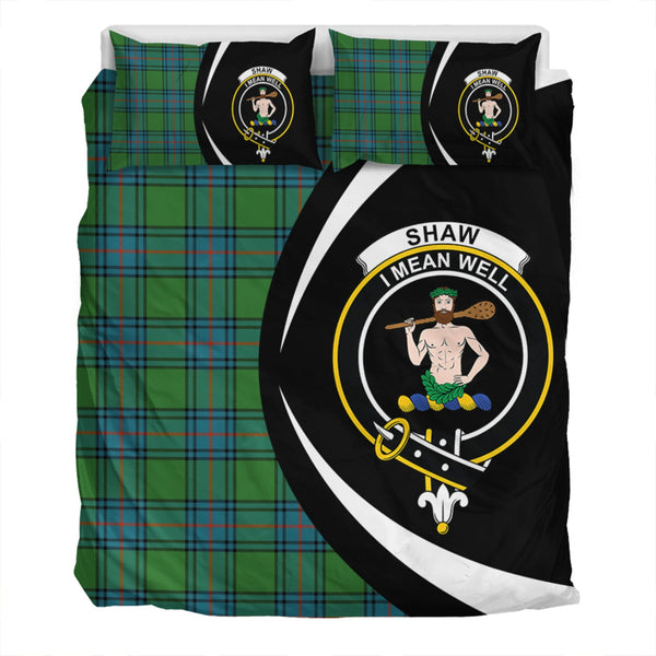 Shaw Ancient Clan Badge Tartan Bedding Set Circle Style