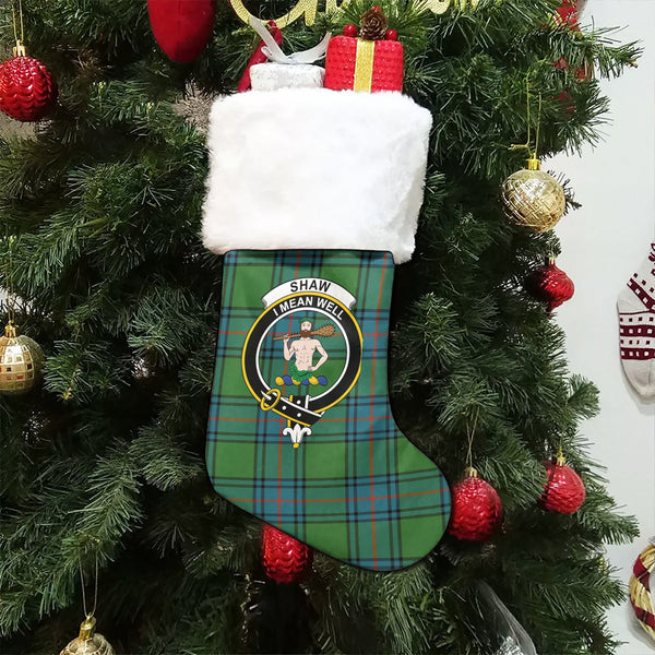 Shaw Ancient Clan Badge Tartan Christmas Stocking