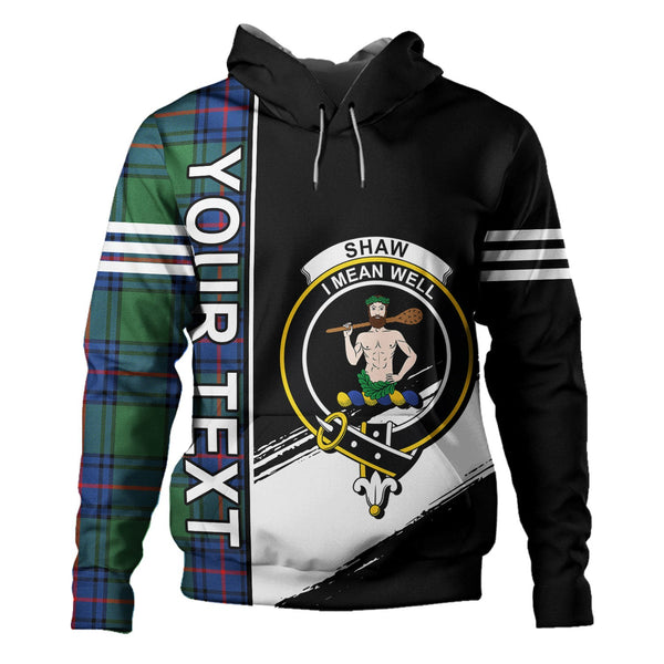 Shaw Modern Clan Badge Tartan Hoodie Quarter Style Personalized