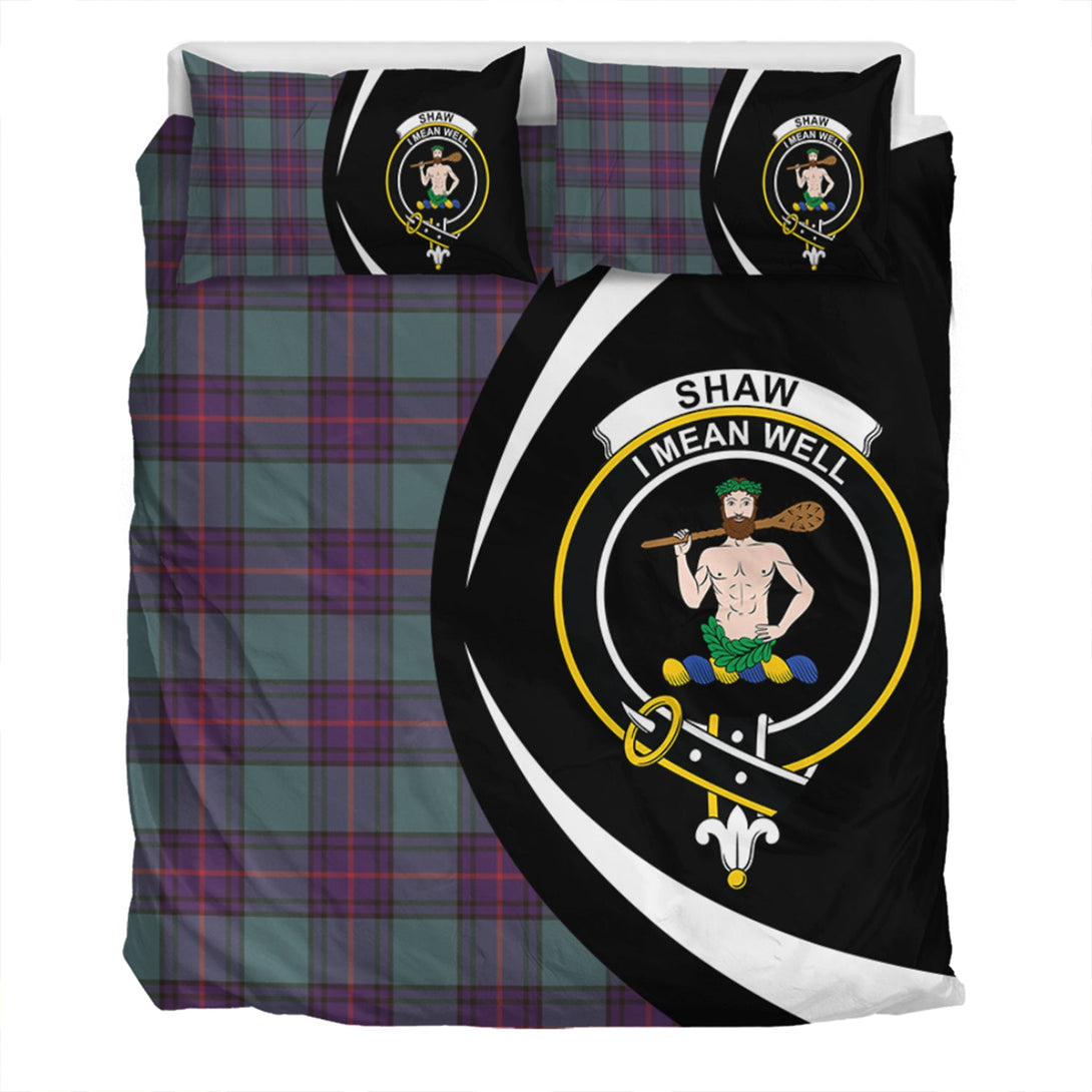 Shaw Weathered Clan Badge Tartan Bedding Set Circle Style