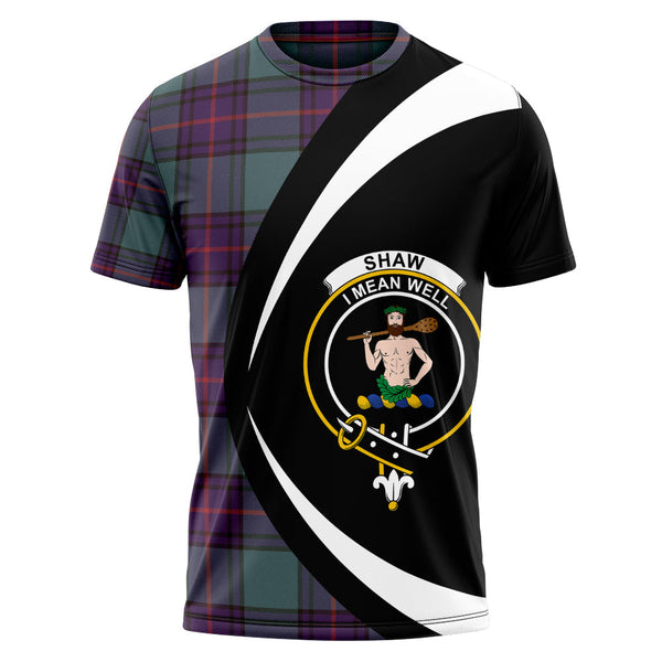 Shaw Weathered Clan Badge Tartan T-Shirt Circle Style Personalized