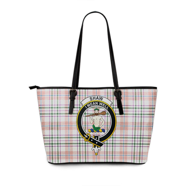 Shaw Women's Dress Ancient Clan Badge Tartan Leather Tote Bag