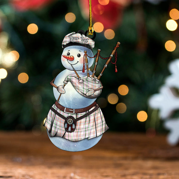 Shaw Women's Dress Ancient Clan Badge Tartan Wood Acrylic Ornament Snowman Bagpipe Personalized