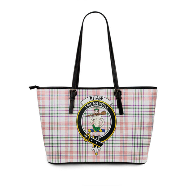 Shaw Women's Dress Modern Clan Badge Tartan Leather Tote Bag